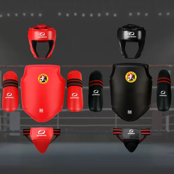 Sanda protective gear full set of children's adult training competition thickened fighting chest protection boxing suit one-time forming