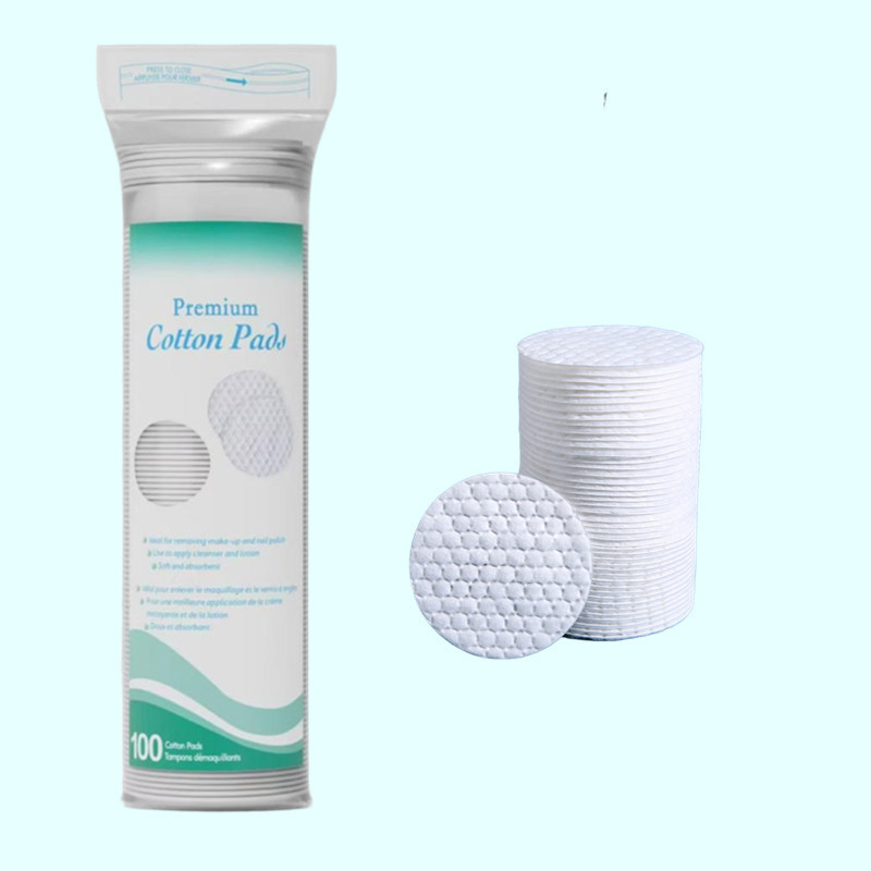 Desmaquillador desechable Algodón Redondo Algodón de maquillaje Ojos y labios Desmaquillador Espesar Algodón Algodón Pañuelo Desmaquillador de borde con agujero de alfiler Inglés