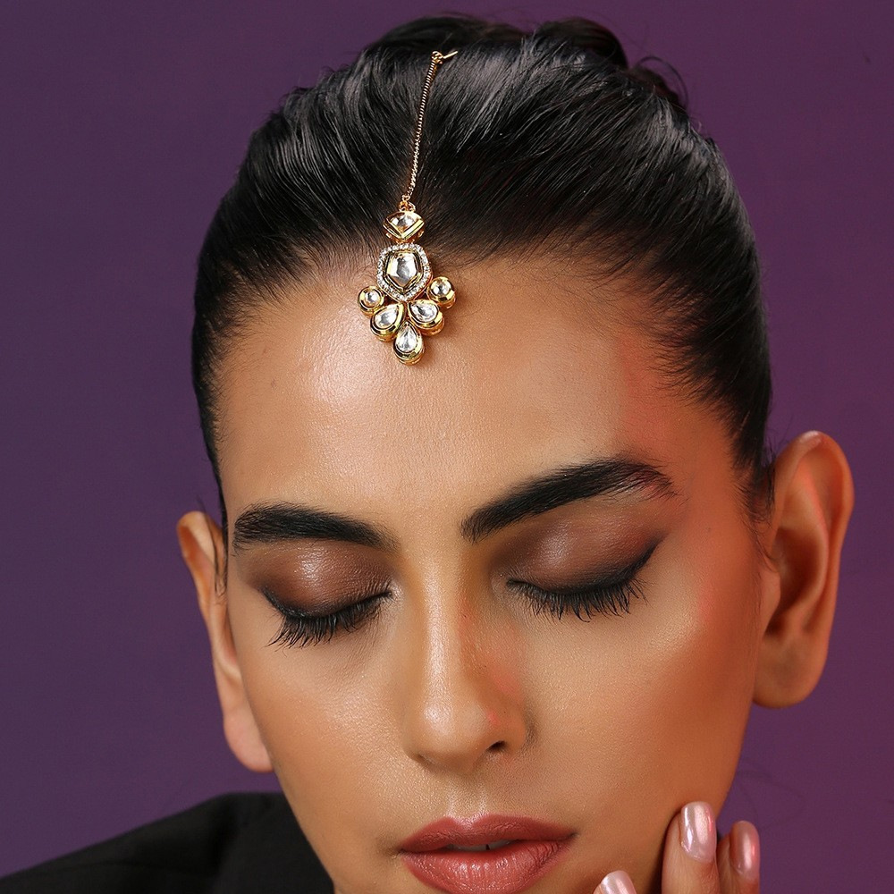 Cross-Border New Style Water Drop Forehead Pendant, Simple Ethnic Style Traditional Indian Headwear, Forehead Ornament, Wedding Stage Performance Accessories