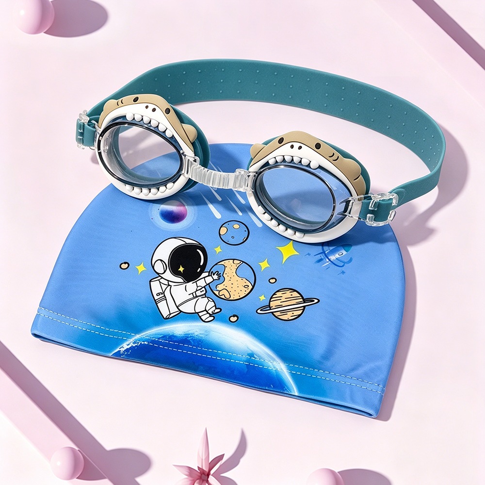 2026 nuevo conjunto de gafas de baño para niños gorras de natación encantadoras impresión gorras de natación para niñas gafas de natación para niños