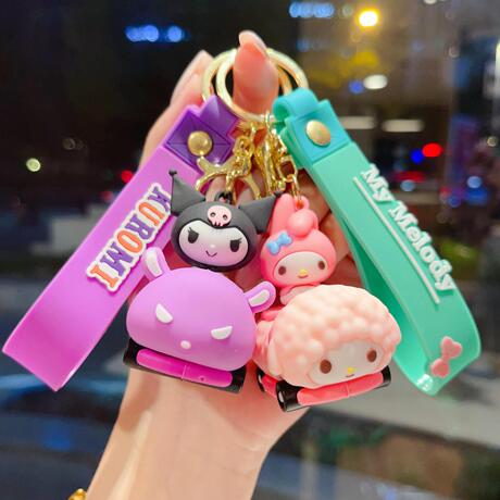 Sanrio Keychains Cartoon Ins-Style Doll Keychain Cute Pendant Couple Bag Charm C