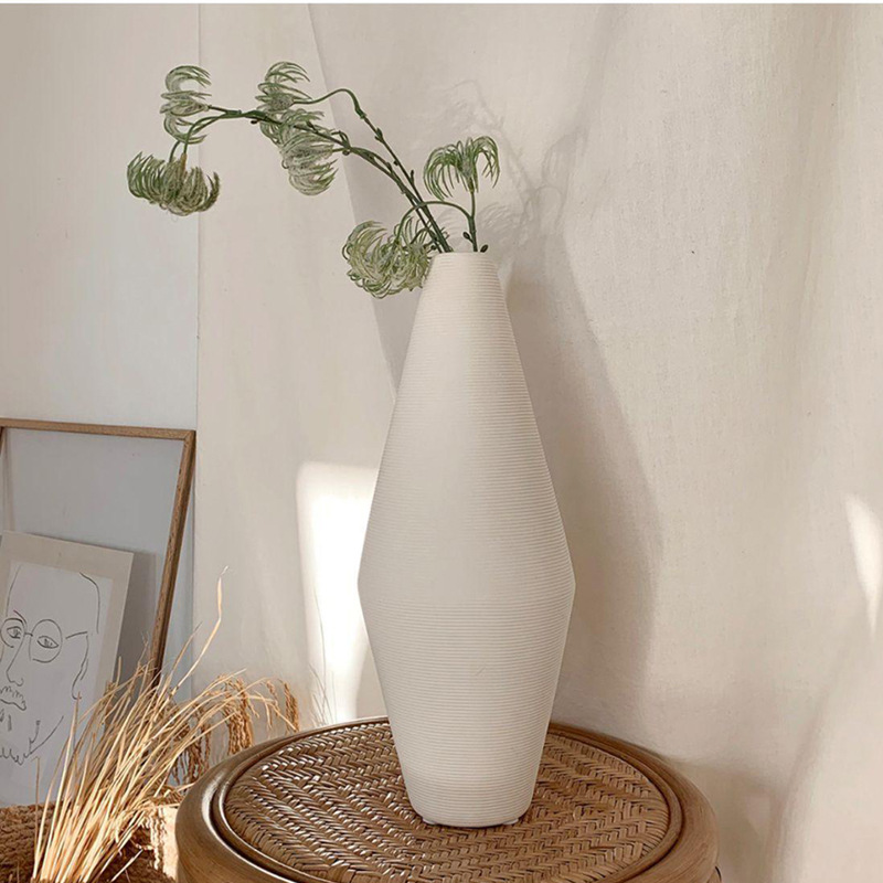 INS Estilo nórdico florero de cerámica decoración sala de estar tranquila casa cama y desayuno arreglo de flores decoración de flores secas Dispositivo de flores a rayas