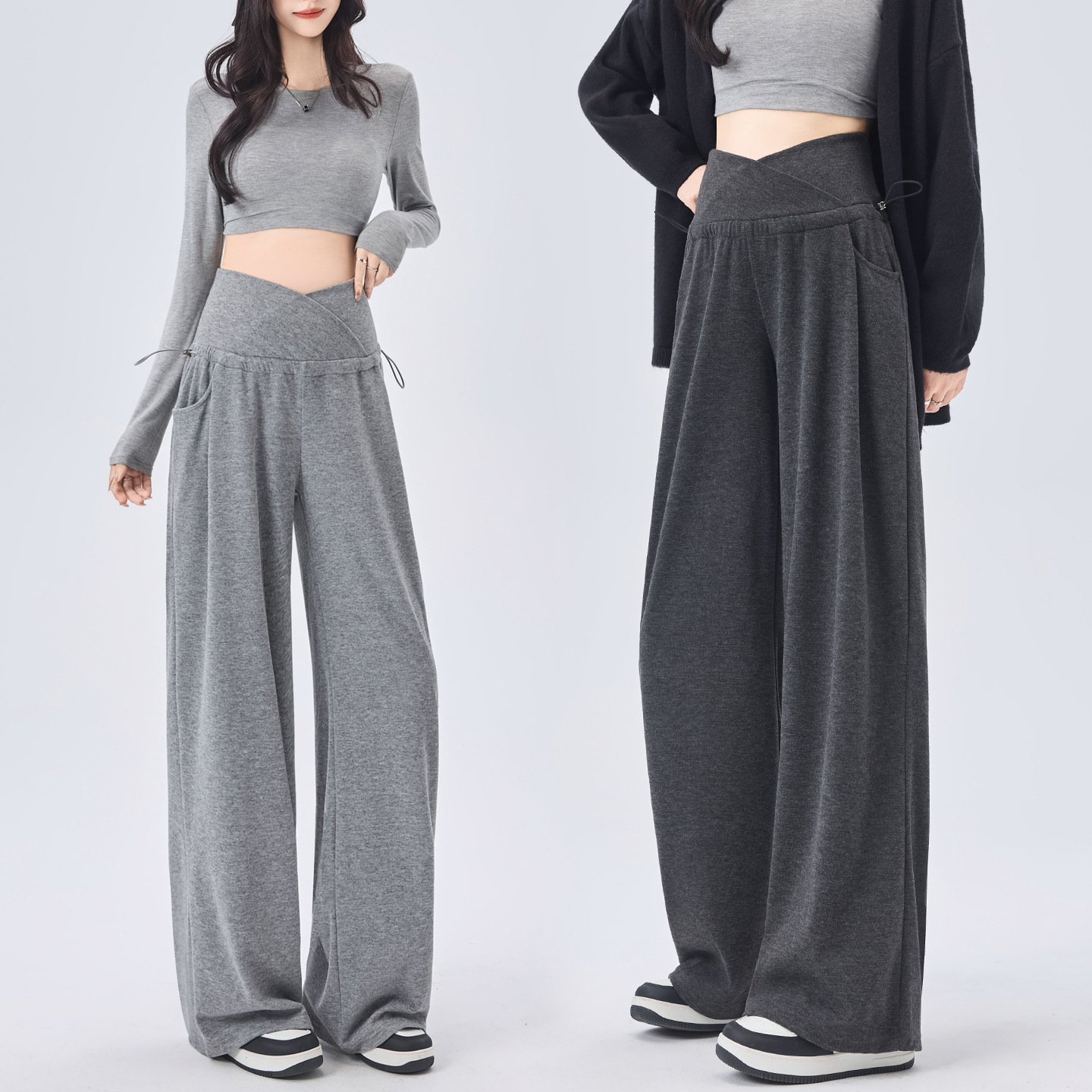 Maternity wide-leg pants for spring and autumn, large size, thin style, suitable for early and late pregnancy, non-restrictive on the belly, casual pants for autumn and winter