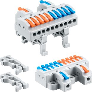 Jandeccn 6Pcs Din Rail Terminal Block for Circuit Inline 28-12Awg(2 in 10