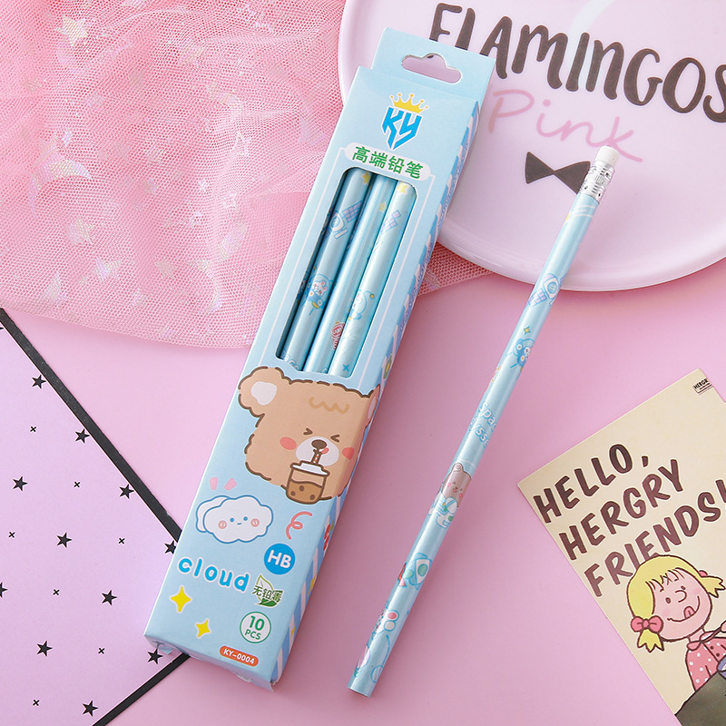 Lápices de caja de alto valor Papelería creativa Herramientas de escritura para estudiantes Práctica de caligrafía Lápiz de madera Lápiz triangular circular