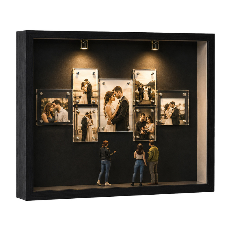 DIY Mini Museum Silhouette Box Wedding Anniversary Gift Refrigerator Magnet Metal Plate Magnetic Photo Frame DIY Mini Museum Silhouette Box Wedding Anniversary Gift Refrigerator Magnet Metal Plate Magnetic Photo Frame