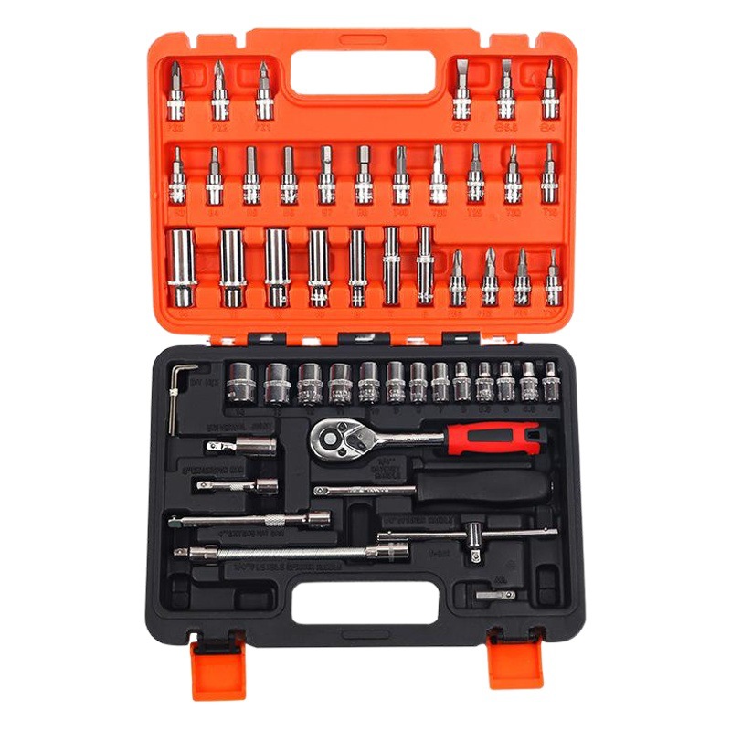 1/4 Xiaofei 53 Piezas traje biela trinquete rápido llave auto reparación protección set hardware Herramientas