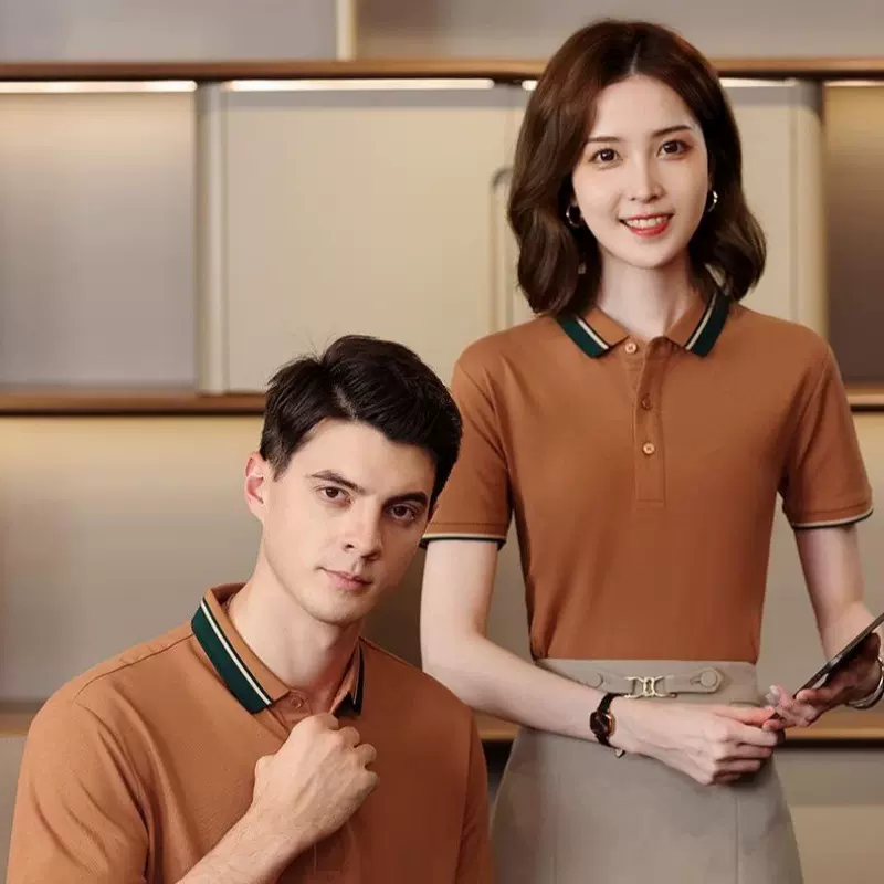 商务polo衫新疆长绒棉印制工作服休闲男女款翻领短袖透气