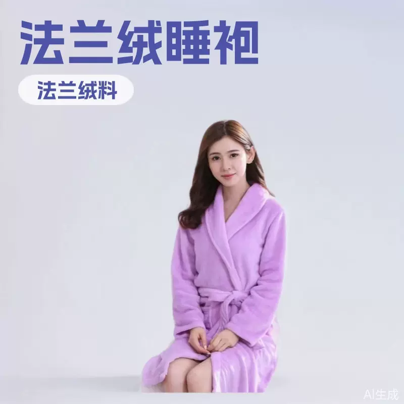 春秋季短袖珊瑚绒浴袍冬季法兰绒睡袍长袖加长现货家居服可分销