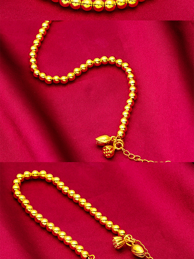 Unisex Jewelry Fashion 6mm glossy bracelet Lotus bracelet _voghion.com