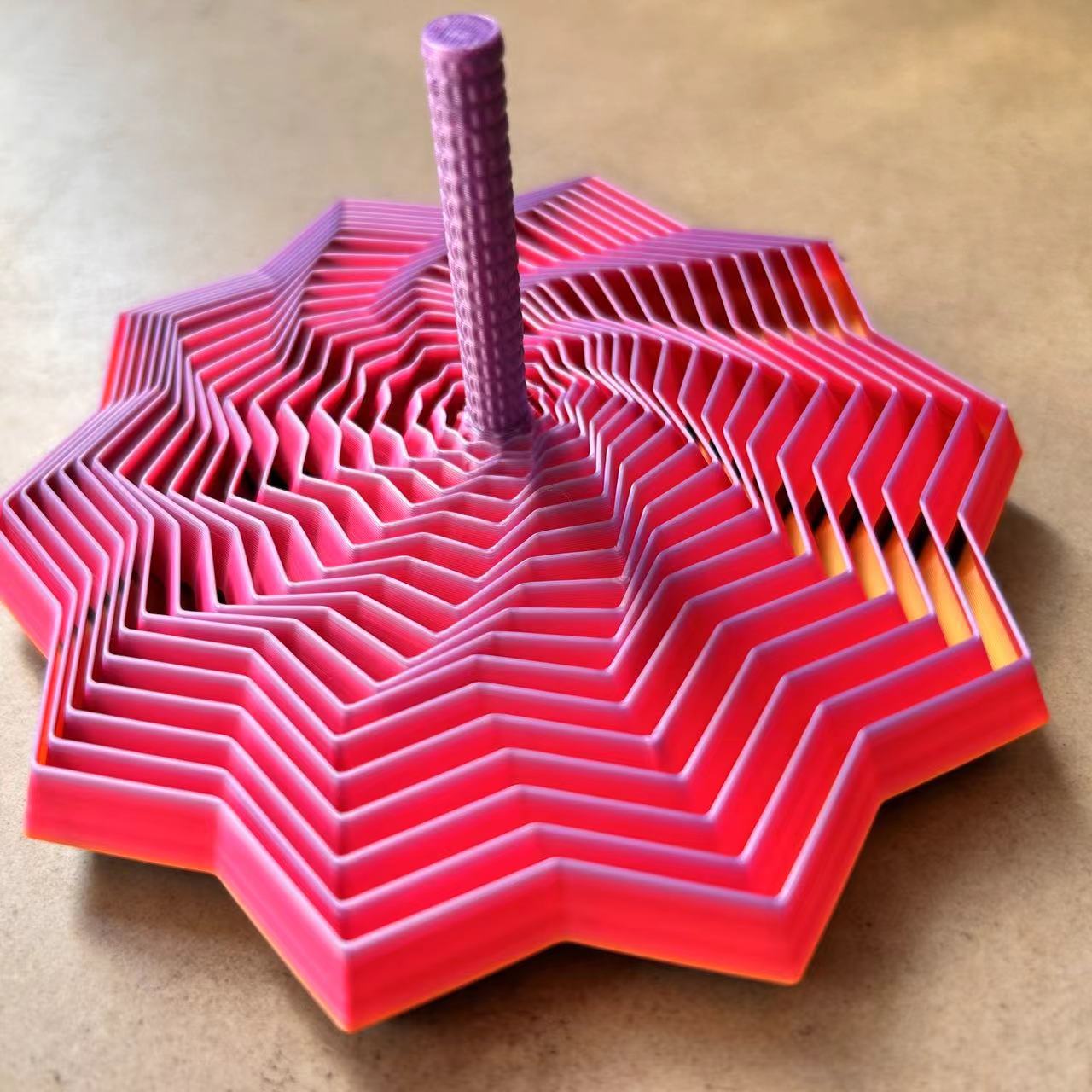 Impresión 3D descomprimida estrella ilusión óptica plegable juguete de puzzle infantil poligonal torre de rábanos espiral mesa tridimensional image 12