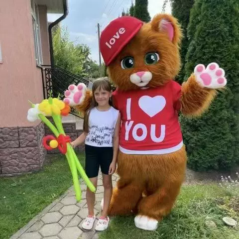 Мультяшная кукла, надувной шлем, талисман, интернет-звезда, косплей, с маленькими медвежатами
