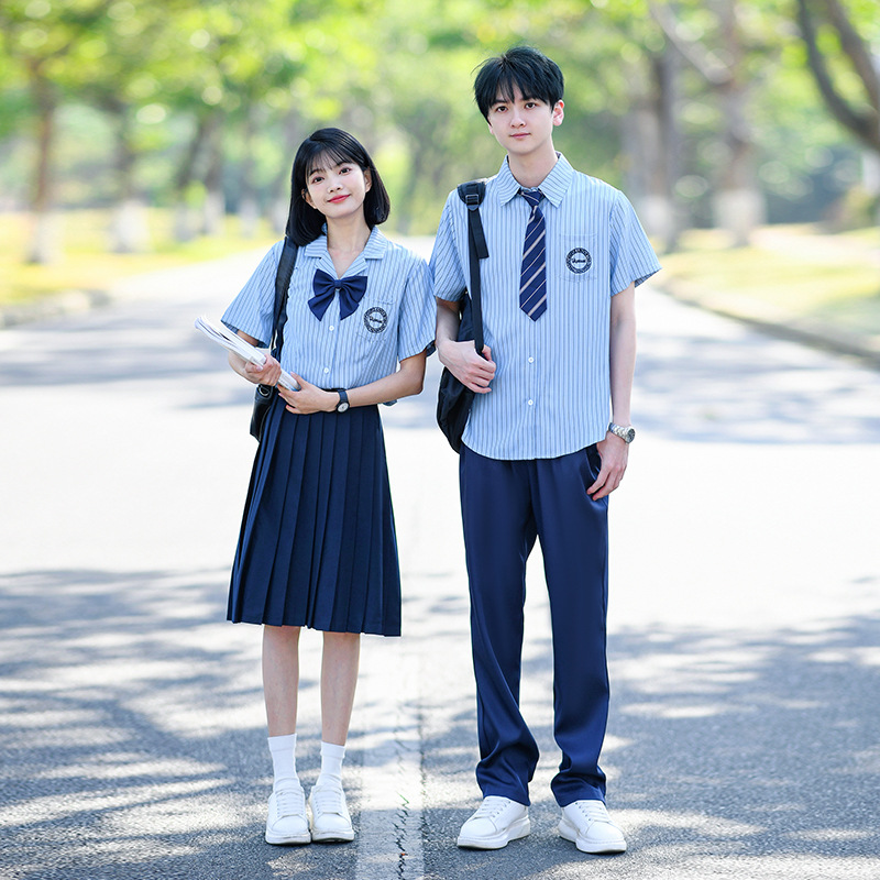 Class clothing junior high school students college style school uniform primary school students sixth grade graduation photo group performance clothing students short sleeve suit