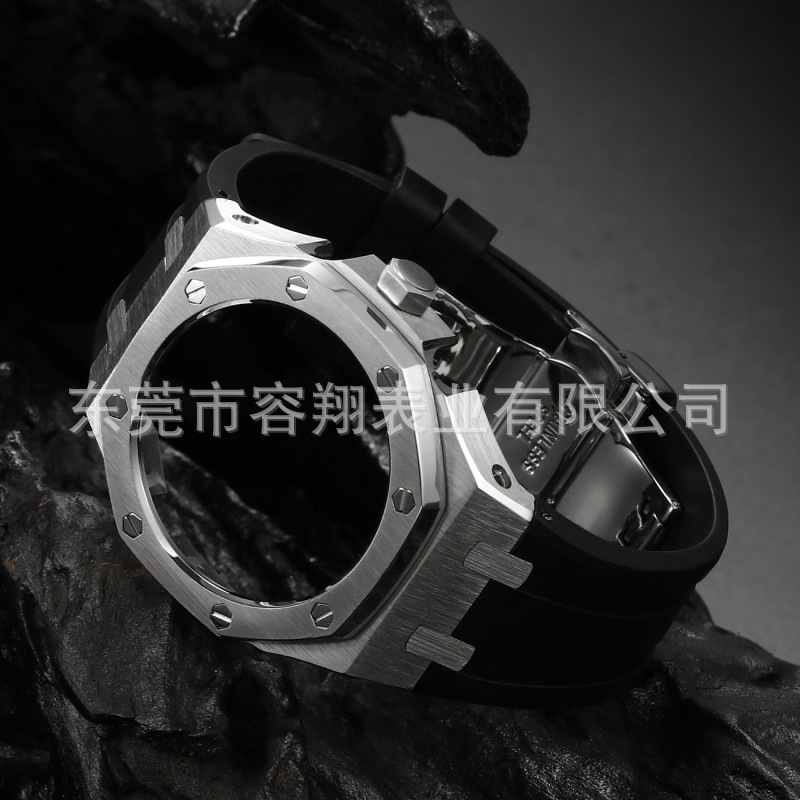 AP granja roble adaptado a Casio GA-2100 Acero inoxidable modificado reloj caja Correa negro Guerrero reloj Accesorios