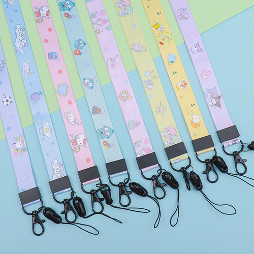 Sanrio Kuromi and Gibber Dog Phone Long Cord Case Holder Heat Transfer Anti-Lost Strap Keychain Manufacturer Wholesale