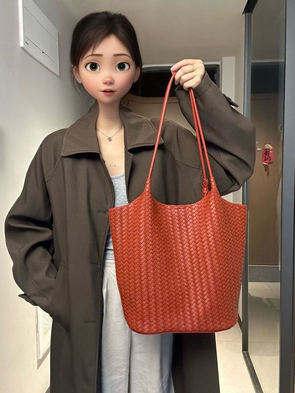 多果女包 大容量高级感编织托特包女2025休闲日常慵懒松弛单肩包|undefined