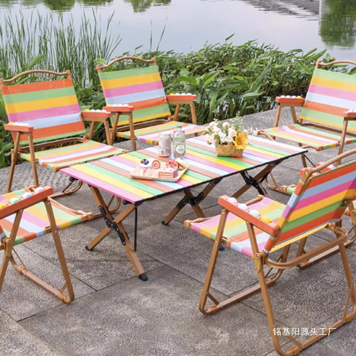 Camping Fishing Set Stall Egg Roll Table Table and Chairs Portable Chair Folding Stool Outdoor Folding Table and Chairs Beach Chair