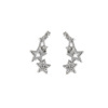 Fashionable zirconium, ear clips, brand earrings, Korean style, simple and elegant design, internet celebrity, wholesale