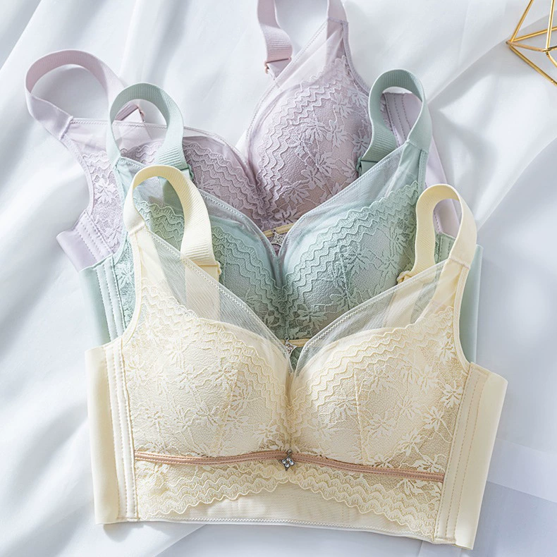 Lace supporting underwear, comfortable breathable wireless bra, wholesale