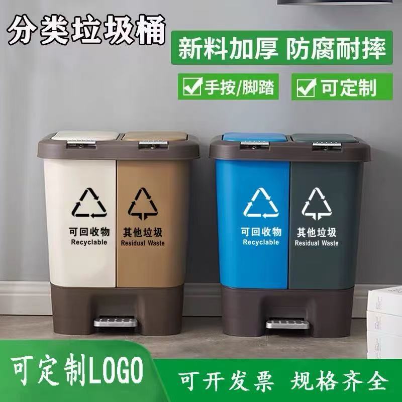 Large 20L Dual-Lid Pedal Trash Can for Outdoor, School, Home, Office Use, Plastic Eco-Friendly Trash Bin Large 20L Dual-Lid Pedal Trash Can for Outdoor, School, Home, Office Use, Plastic Eco-Friendly Trash Bin