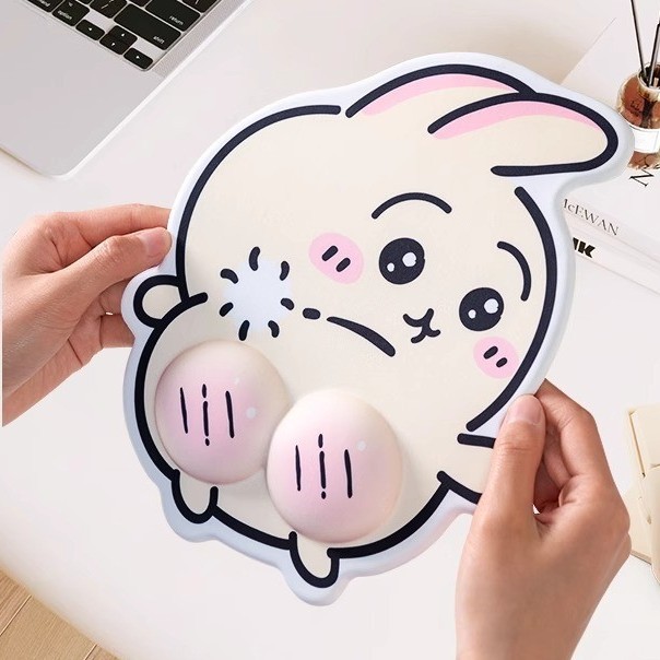 Caricatura encantadora de alto valor facial almohadilla de ratón encantadora mujer 3D muñeca pequeña computadora portátil escritorio de oficina antideslizante