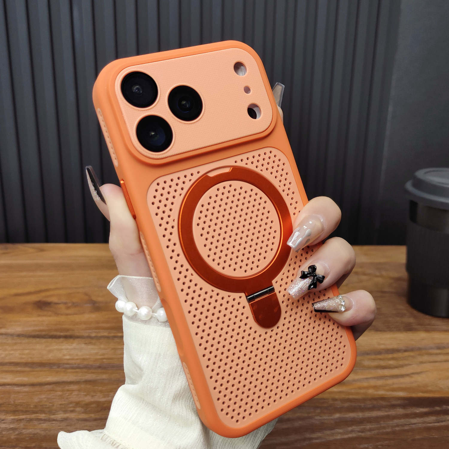 Funda Magnética con Soporte y Disipación de Calor de PC Anticaídas para iPhone 16 17 18 Pro