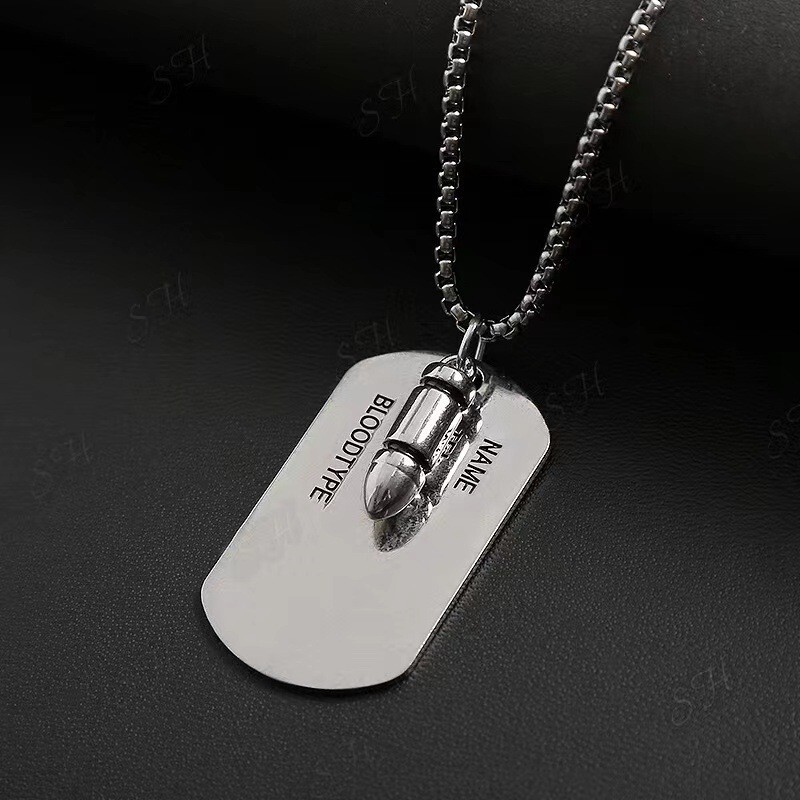 Cross-border Hot Hip Hop Military Brand Necklace Long Street Men's and Women's All-match Woolen Chain European and American New Ins Accessories Trendy