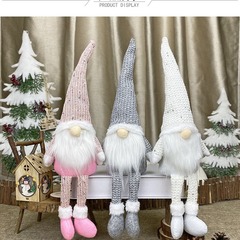 外国貿易の新しいクリスマスの装飾用品の北欧風は足の公仔の顔のない老人の人形のショーウインドーの置物の小人を掛けます。