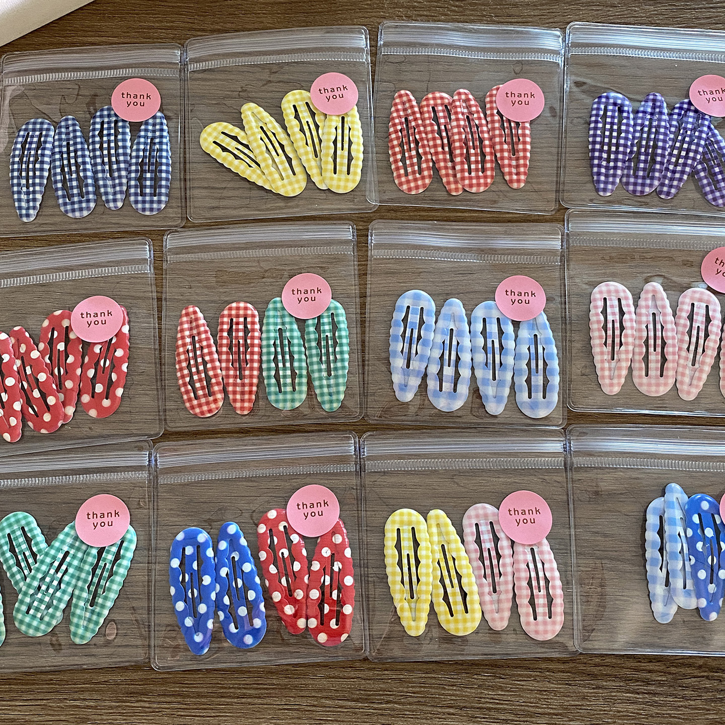 Korean College Style Cute Little Student Female Broken Hair Bangs Clip BB Clip suit Fashion Wave Dot Plaid Hairpin for Women