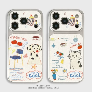休闲小狗猫咪苹果iPhone17promax手机壳电镀银苹果16情侣款保护套