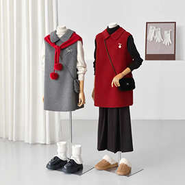 【莓莓软糖】小个子休闲百搭韩系时尚简约羊毛裙HL169