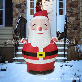 充气圣诞老人庭院圣诞节发光摆件 LED彩色节日装饰用品充气圣诞树