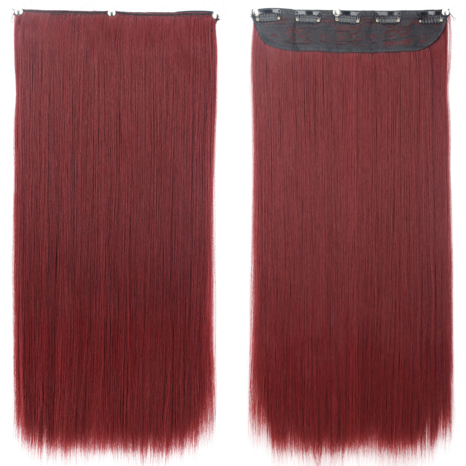 55CM pelucca de cabello recto de mujer una pieza de extensión de cabello de cinco tarjetas pelucca de cabello fluffy