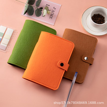 现货a5a6毛毡活页笔记本复古原创手帐本搭扣简约记事本文具手账本