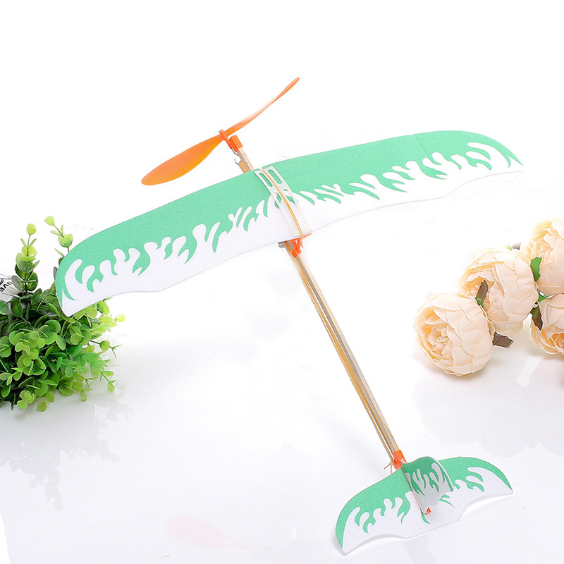 Thunderbird rubber band power gliding aircraft helicopter model DIY Assembly primary and secondary school students aircraft model maker competition