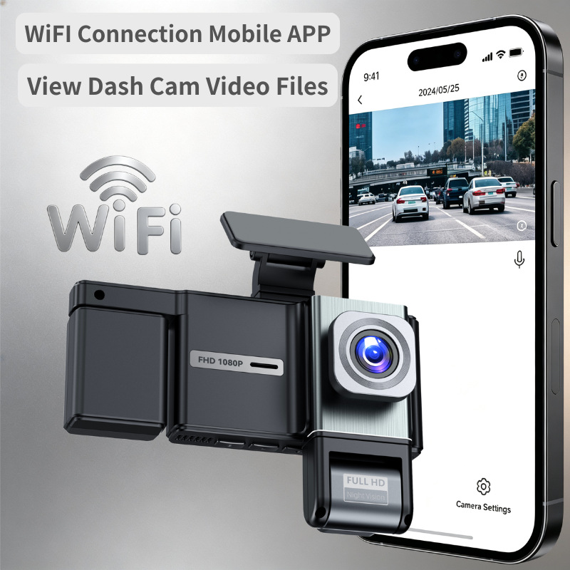 Cross-border C8 Dash Cam WiFi Four-Lens 1080P HD Car DVR Mobile Phone Connection Reverse Camera