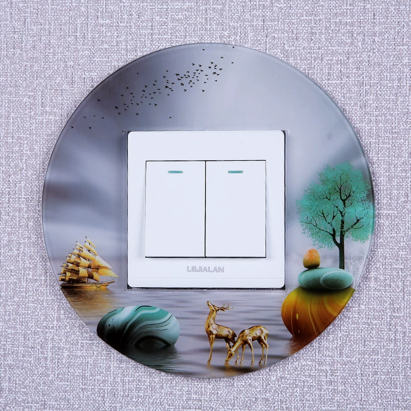 Acrylic switch key on wall, protective case, decorations, creative round jewelry, simple and elegant design