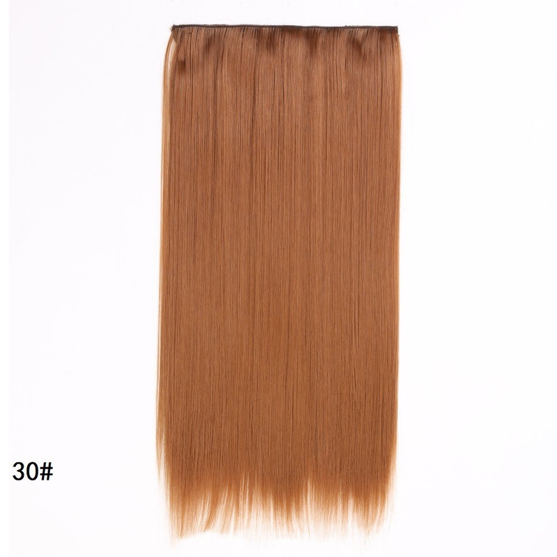 ヨーロッパとアメリカの女性用ウィッグ、ロングストレートヘアエクステ、ワンピース5クリップウィッグ、クリップヘア、化学繊維ヘアカーテン、工場直販|undefined