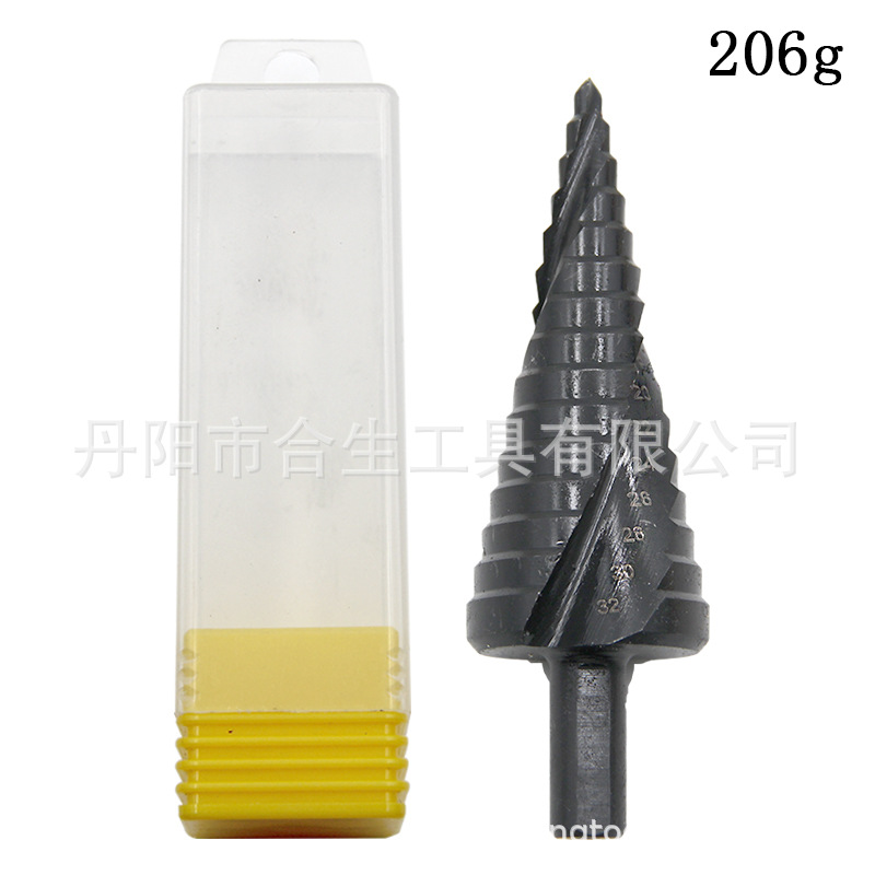 Transfronterizo de 3 piezas de acero de alta velocidad de nitruro negro espiral ranura triángulo manejar titanio-plateado taladro paso métrica pagoda traje de perforación