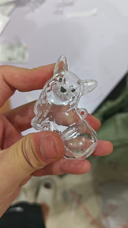 透明子犬ヘア収納ボックスチャームガシャポンウエストハイランドポメラニアンヘア収納お土産キーホルダーバッグぶら下げ|undefined