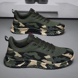 Spring, Summer and Autumn Camouflage Shoes for Men, Non-Slip Hiking Shoes, Sports Shoes, Labor Protection Shoes, Breathable Student Military Training Shoes