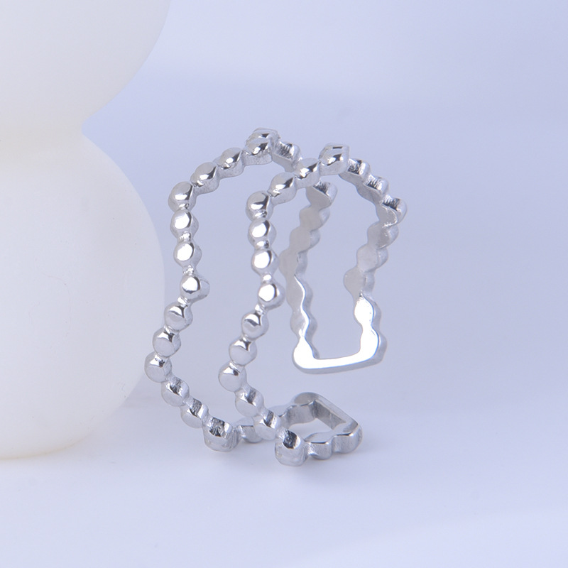 Daily Occasion 304 Stainless Steel Material Simple Style Geometric Stainless Steel Plating Open Ring