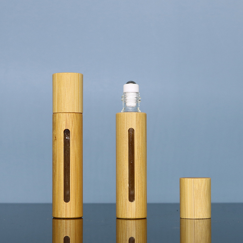 Botella de rodillo de madera de bambú grano de madera 3ml5ml10ml botella de cuentas de bambú cubierta de bambú botella de aceite esencial botella de bambú botella de Bambú