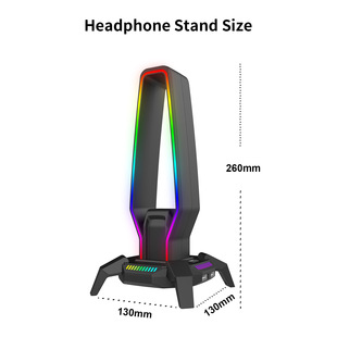 Youbo G6 Over-Ear Computer Headphone Stand with Lighting, Desktop Headphone Display Stand, Docking Station Headphone Stand