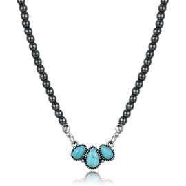 2025亚马逊外贸新款绿松石项链时尚个性百搭颈链小众设计百搭饰品