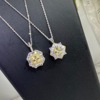 Fashionable ring, necklace, silver 925 sample, European style, simple and elegant design, double wear