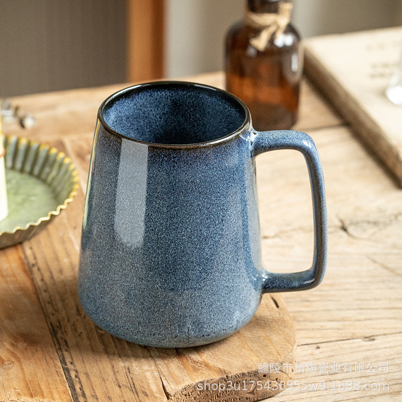 Transfronterizo de exportación horno esmalte taza cónica grande retro nórdico taza de café taza de la celebridad de cerámica taza de agua