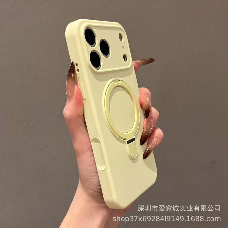 Magsafe Magnetic Suction Case Suitable for Apple 17Promax Mobile Phone Case Iphone16 Skin-Feel Liquid Silicone Stand Model