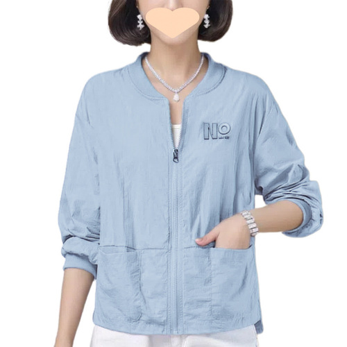 Lightweight Short-Sleeve Women's Sun Shirt 2025 Mother's Style Casual Baseball Jacket Small Figure Jacket Top for Summer