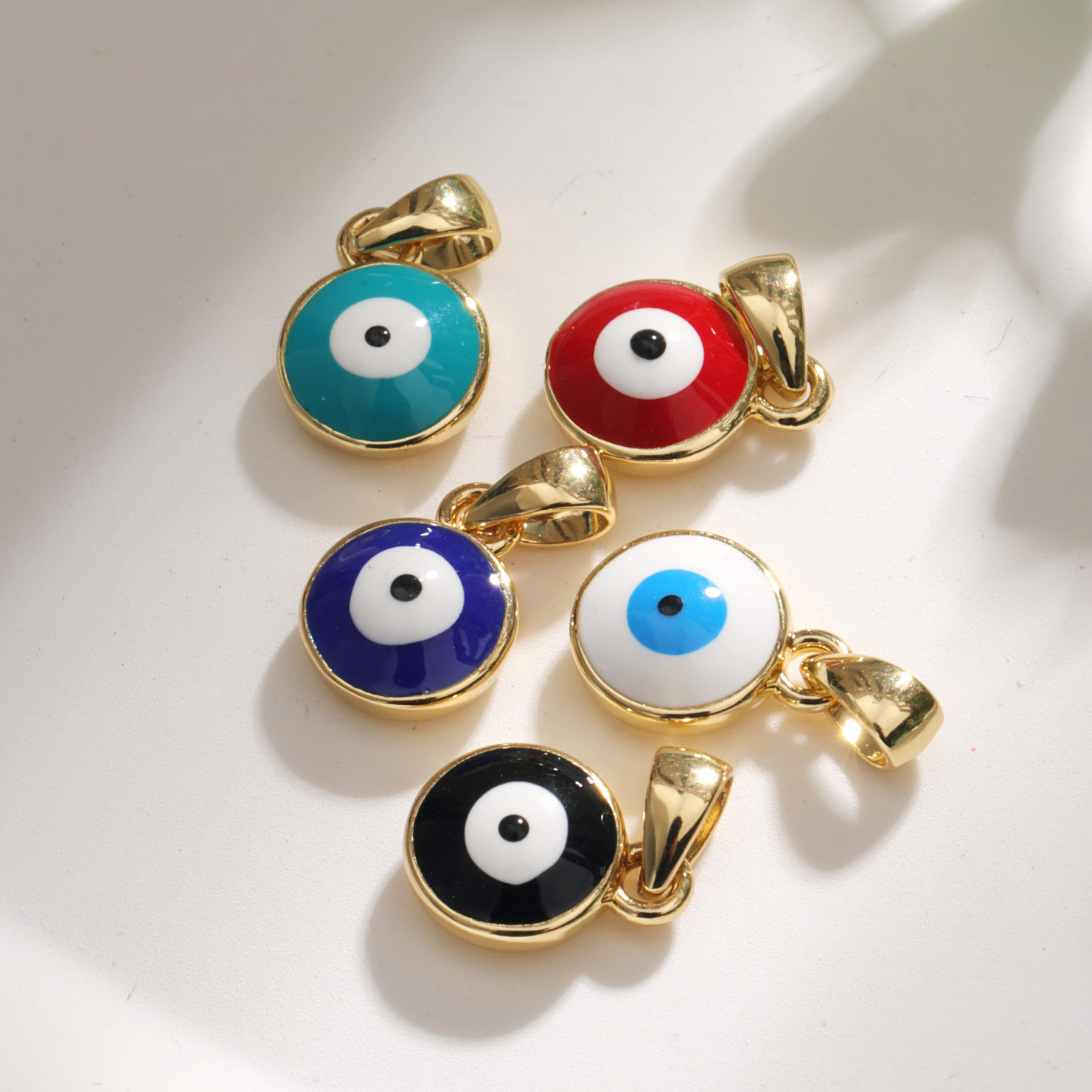 5g Weight Gold Plated Plating Material Zircon Inlay Material Charms, Jewelry Accessories Classification 1 Piece Quantity Copper Material Devil's Eye Pattern Enamel, Plating, Inlay Design IG Style, Simple Style Style 1 Piece Copper Zircon Devil's Eye 7